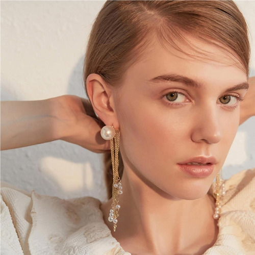 Pendientes Largos Con Borlas Para Mujer, Elegantes Y Lujosos