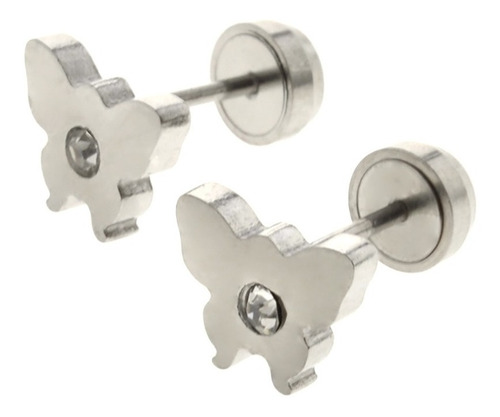 Imagen 1 de 7 de Aritos Abridores Mariposas Piedra 7mm Acero Quirúrgico