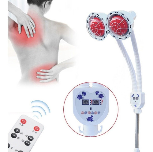 Lámpara Terapia Calor Rojo Infrarrojo 2 Cabezales Para