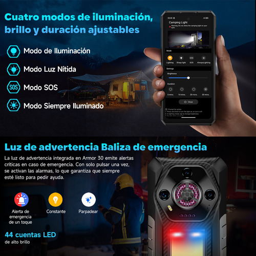 Celular Ulefone Armor 30 Dual Sim 512 GB Rom Black 24 GB Ram 12800 mAh Battery 64mp Cámara De Visión Nocturna 1236 Lúmenes 118 Db Altavoz Android 15.0