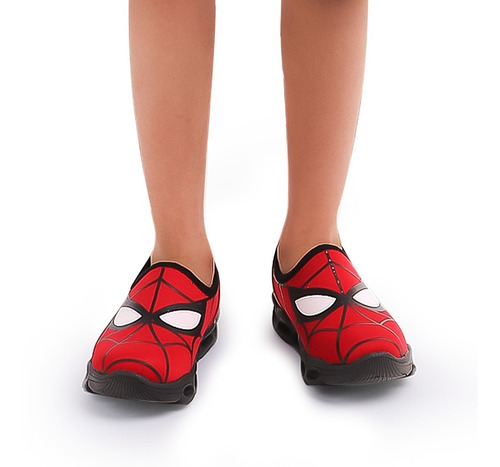 Imagem 4 de 5 de Tênis Infantil Menino Teia Aranha Calce Fácil Luz De Led