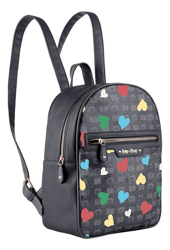 Mochila Feminina Casual Betty Boop Pequena Resistente Cor Preto Colorido