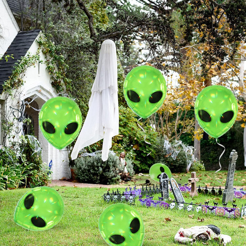 Globo Alien Verde Halloween Alienígenas Fiestas Cumpleaños