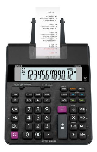 Pack 10pz Calculadora Con Impresora Casio Hr-200rc, Números
