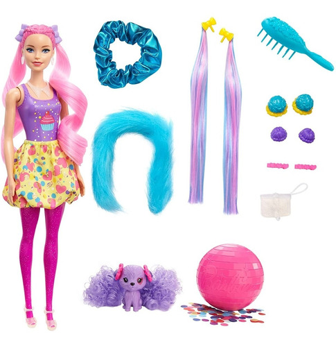 Barbie Peinados Color Reveal  Brillantina Con 25 Sorpresas.