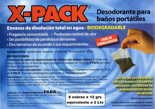 Disgregante En Polvo Para Inodoro Químico Portatil Faba