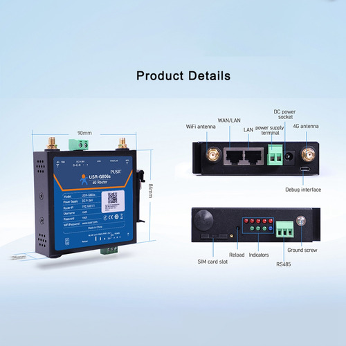 Industrial 4g Lte Router Usr-g806s Iot Device Serial Port Rs