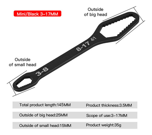 4 Llave Multifuncional, Llave De Doble Punta, Tuercas De
