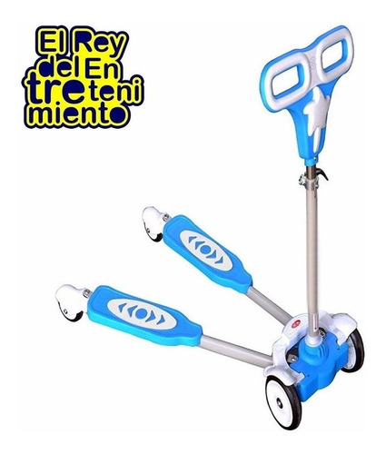 Monopatín Tripatín Tijera Regulable 4 Ruedas + Casco! El Rey