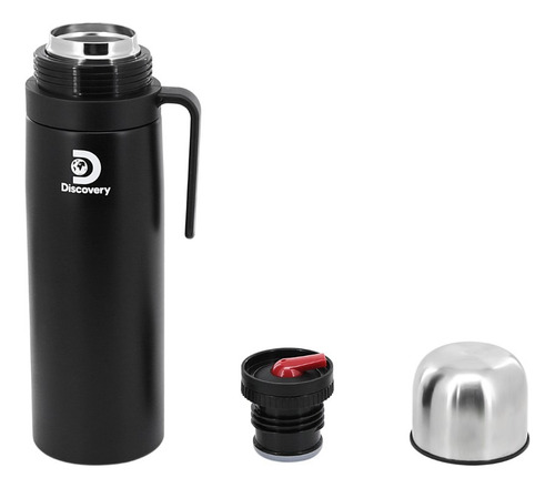 Termo De Acero Discovery Media Manija 1 Litro Pico Cebador Negro