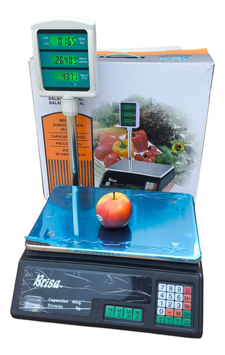 Balanza 40kg Comerciales 220v Recargable Peso Máximo 40kg Blanco O Negro Según Stock Disponible