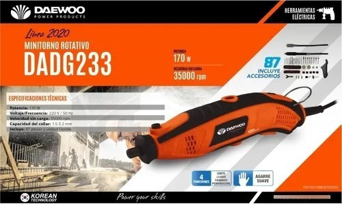 Minitorno Daewoo Dadg233 Tripa Flexible 170w + Maletin + Acc