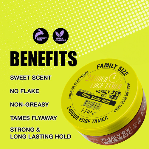 Gel Fixador Cabelo Ebin 24 Hr Edge Tamer 80ml U.s Hold
