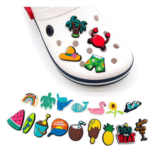 Juego De 20 Abalorios De Verano Para Zapatos De Playa, Decor