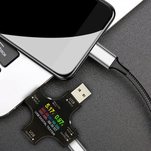 Testador Usb-c 2 Em 1 Com Ips Lcd, Bt App E Conector Otg