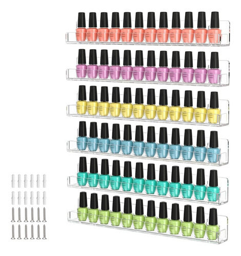 Estantes Organizadores De Esmalte De Uñas Acrílicos 6 Piezas