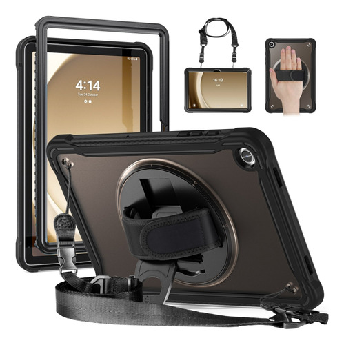 Funda Híbrida Negra Transparente Para Samsung Galaxy Tab A9+