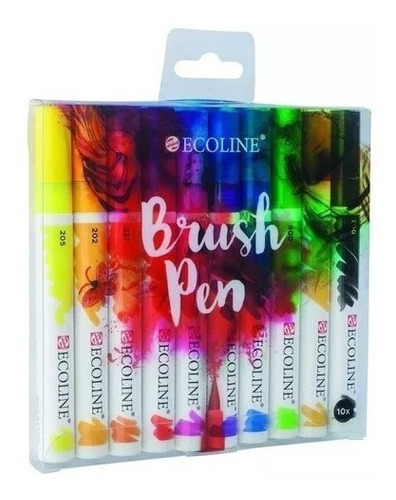 Marcadores Ecoline Brush Pen Estuche X 10 Colores