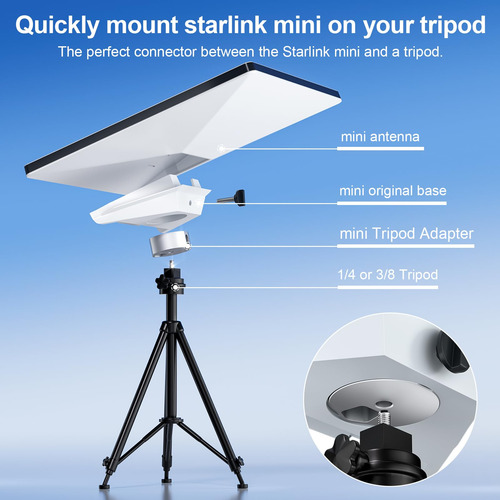 Adaptador De Trípode Mini Starlink Modelo Aluminio 1/4-20 3/ Color