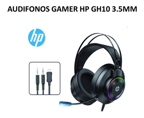 Audifonos Gamer Hp Gh10 3.5mm Con Luz Led Rgb