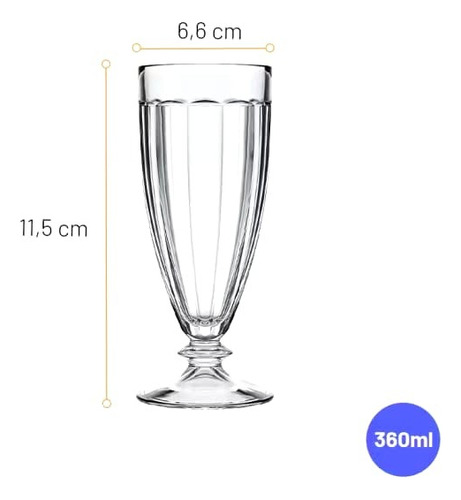 Taça Tropical Milk Shake Com 12pç - 360 Ml