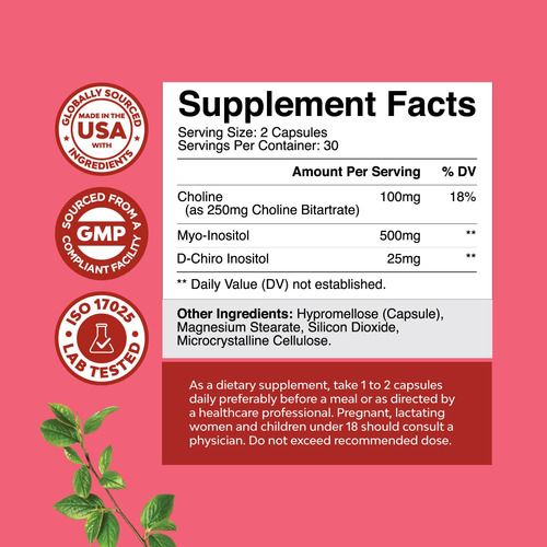 Natures Craft Mio-inositol Y D-chiro Inositol 60 Cápsulas
