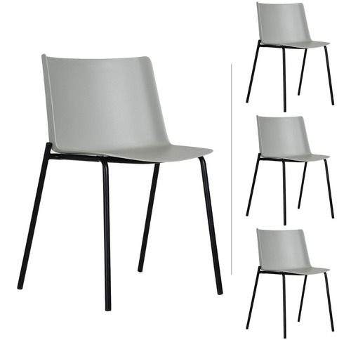Conjunto de 4 cadeiras de jantar Mundo In Colombo Minimalist Home Chair Frame Color Metal Seat Color Grey