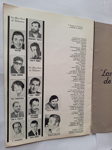 Programa Revista Teatro Tabaris Moria Barbieri Av Corrientes (Usado)