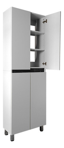 Cocina Integral Con Parrilla Premium Decomobil Minimalista Color Blanco - Mármol Negro