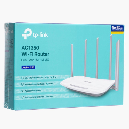 Router Wifi Tp-link Archer C60 Rompemuros 5 Antenas 1350 Mb