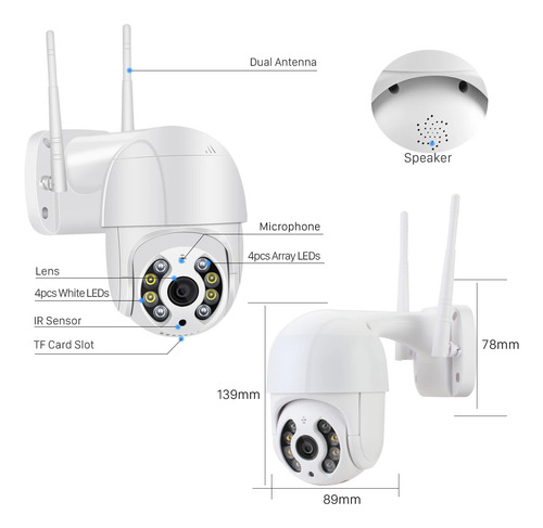 Camara Ip Wifi Externa Fhd, 2k, 3k Y 4k Alarma Acceso Remoto