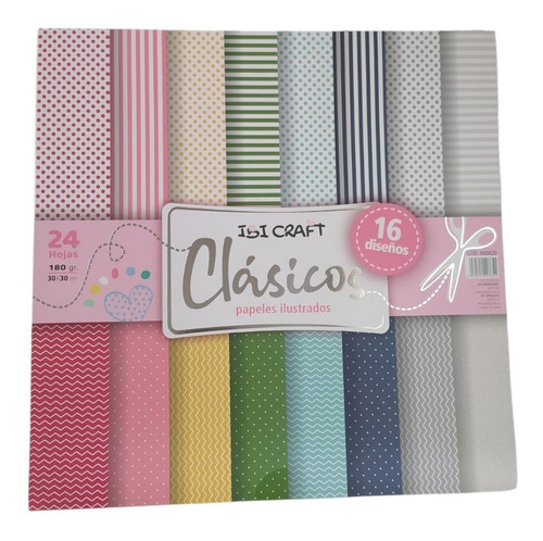 Imagen 1 de 1 de Papel P/scrap 30*30cm 180grs X 24hjs Clasicos