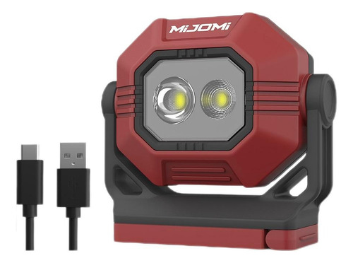 Linterna de Trabajo Recargable Usb Lámpara Mijomi W30 Rojo Con Imán