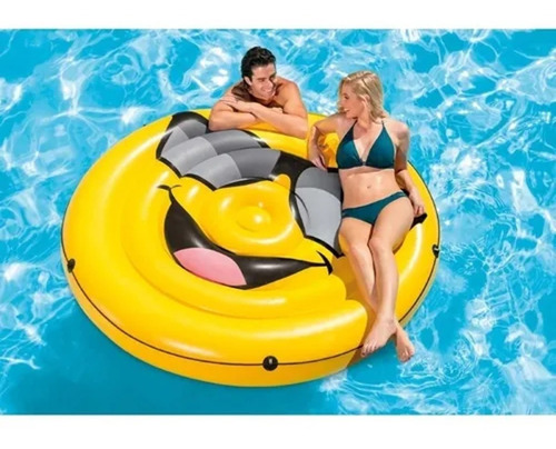 Colchon Inflable Emoji Cara Sonriente Alberca Intex 57254 Amarillo