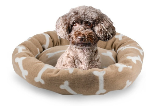 Cama Para Reversible Perro O Gato Extra Suave Brookstone Color Beige