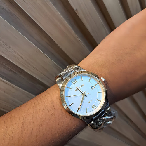 Relógio Technos Feminino Unique Bicolor - 2115twt/1k Bisel Prata
