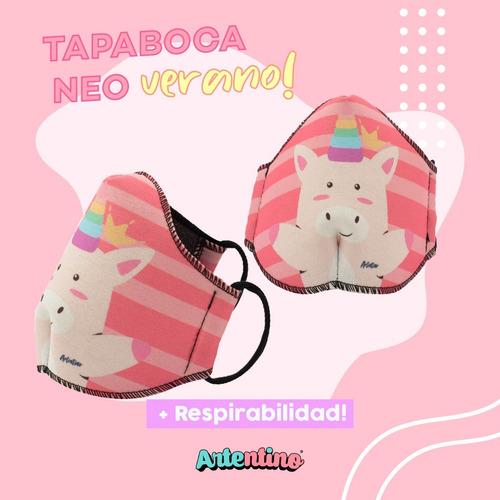 Tapaboca Barbijo Infantil Verano Mas Respirable Nena Niño