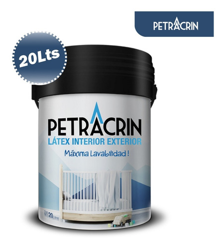 Imagen 6 de 8 de Pintura Latex Lavable Color Blanca 20 Litros Petracrin +