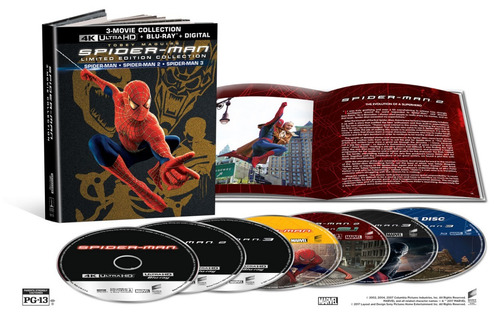 Blu-ray 4k Ultra Hd Trilogia O Homem Aranha Digibook 7 Disc