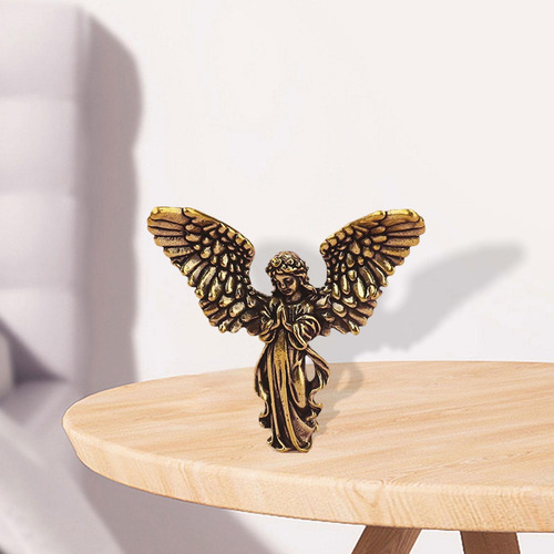 Estátua De Anjo Em Latão, Ornamento Antigo, Escultura Em