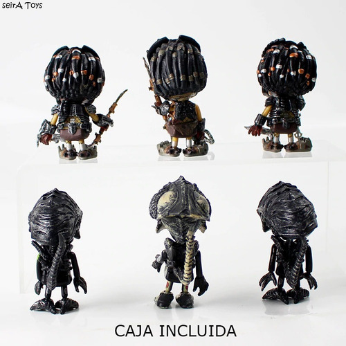 6 Figuras Mini Alien Y Depredador. Tamaño 7 Cm Caja Incluida