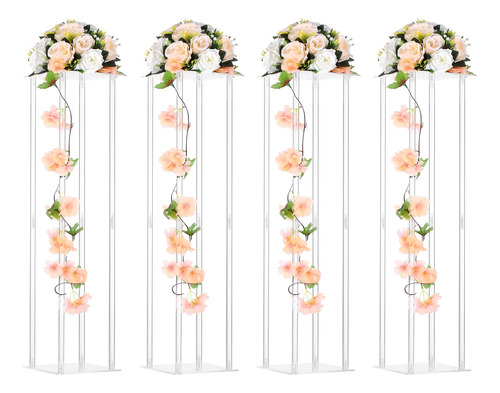 Soporte Flor Acrilico Transparente Para Decoracion Mesa 4