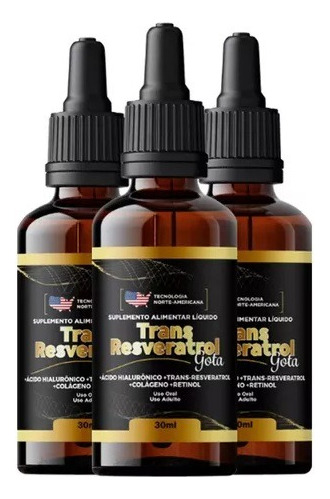 Pag3 Leve5 Trans Resveratrol Gota Original Tratamento D Pele Sem Sabor