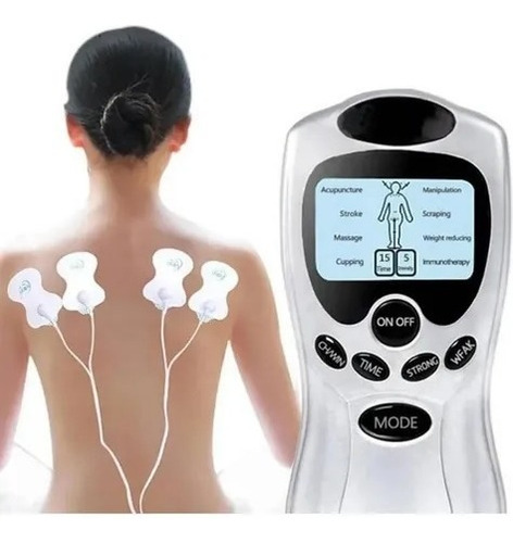 Set Electro Estimulador Masajeador 4 Pads + Pistola D Masaje