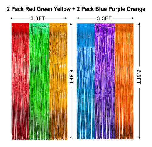 Paquete De Cortinas De Flecos De Papel De Aluminio Para Fies Color