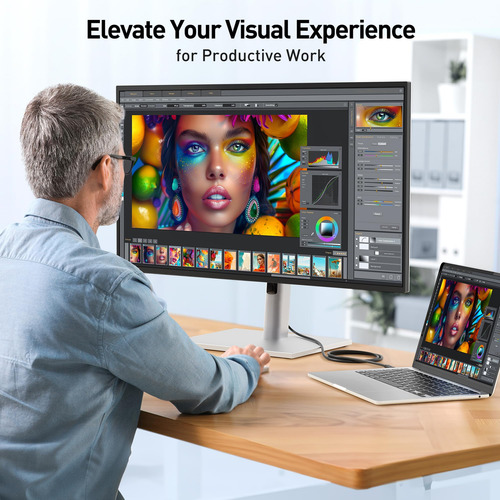 Cable Usb C A Displayport 1.4, 1,8 M, 8k @60hz, 4k @240hz, N