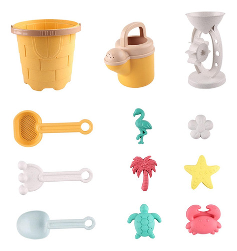 Juego De Juguetes De Playa Para Niños, Cubo De Amarillo