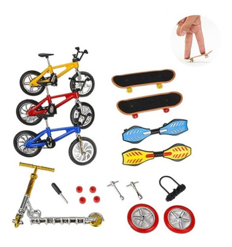 Juego De 8 Piezas Mini Finger Bmx Bike Set Model Toys