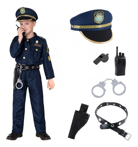 Traje De Actuación Con Uniforme Policial Cos Para Niños