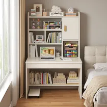 Comprar Lazydot Escritorio Con Cajones Y Estantes, Escritorio Pequeño, Escritorio De Dormitorio Con Cajones, Escritorio De Oficina Minimalista Moderno, Adecuado Para Oficina, Dormitorio, Sala De Estar Blanco